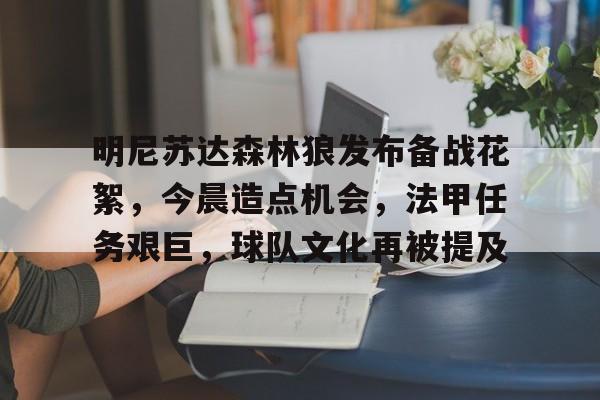 爱游戏官网-明尼苏达森林狼发布备战花絮，今晨造点机会，法甲任务艰巨，球队文化再被提及的简单介绍